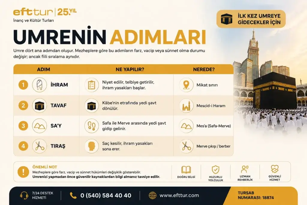Umrenin adımları: İhram, tavaf, sa'y ve tıraş nasıl yapılır?