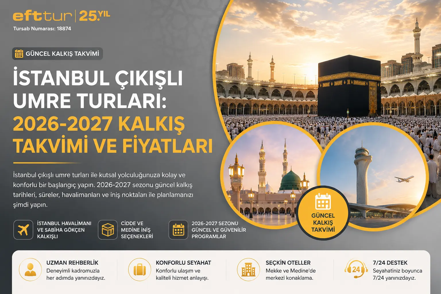 İstanbul Çıkışlı Umre Turları: 2026-2027 Kalkış Takvimi ve Fiyatları